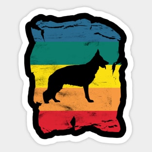 German Shepherd Dog Distressed Vintage Retro Silhouette Sticker